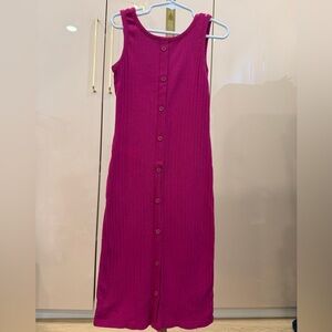 Art Class Fuchsia Sleeveless Midi Dress
